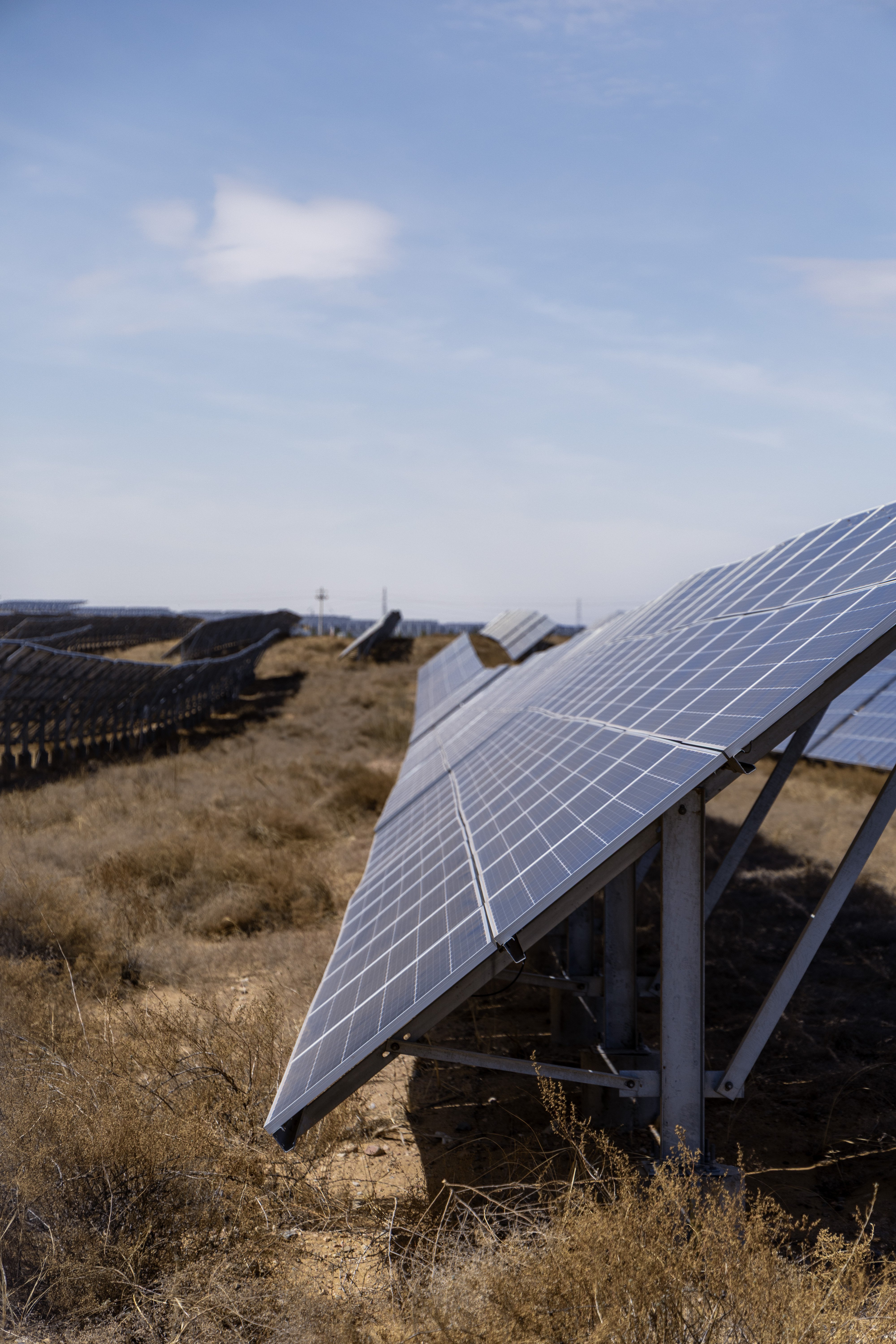 库布齐沙漠曾是改造环境的主要战场，

现在已经有大量光伏发电设施，甚至有一座牧场
